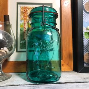 Vintage Teal Color Ball Bicentennial Mason Jar